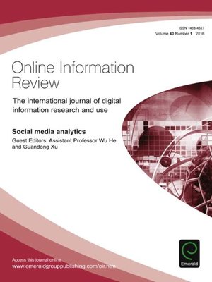 cover image of Online Information Review, Volume 40, Number 1